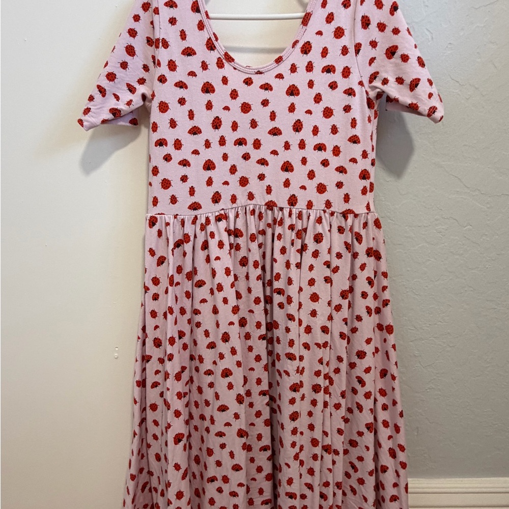 Charming Pink Ladybug Kids Dress